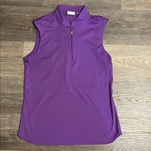 Greg Norman Purple 2Below Sleeveless Golf Athletic 1/4 zip Tank Top